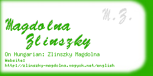 magdolna zlinszky business card